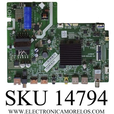 MAIN FUENTE ((COMBO)) PARA TV HKPRO·ROKU TV FHD / NUMERO DE PARTE M8-NT72A19-MA200AA / 40-3NT63M-MAB2 / IDF150651S / 10599585MA1535 / IDF150651S00007 / V8-NT563AM-LF1V061 / 20190117 / PANEL LVF430PADX E0086 / DISPLAY CC430LV1D Ver.02 / MODELO HKP43SM8